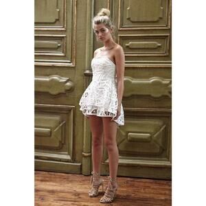 Thurley White Strapless Lace Romper